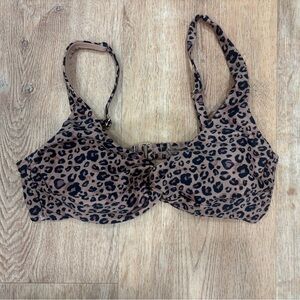 Shade & Shore Leopard Print Bikini Top